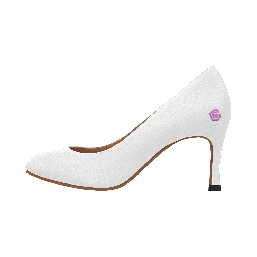 pink logo Women's High Heels (Model 048)