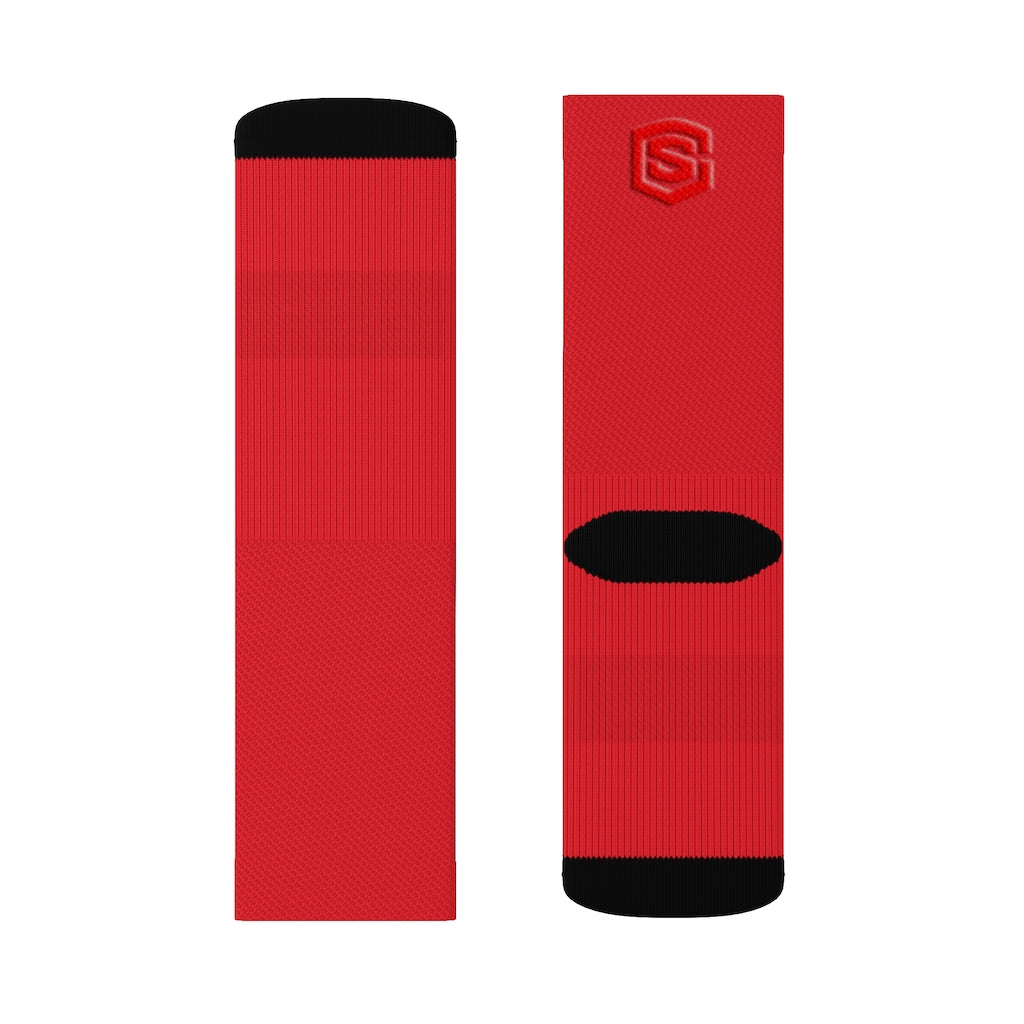Red Sublimation Socks Red Logo
