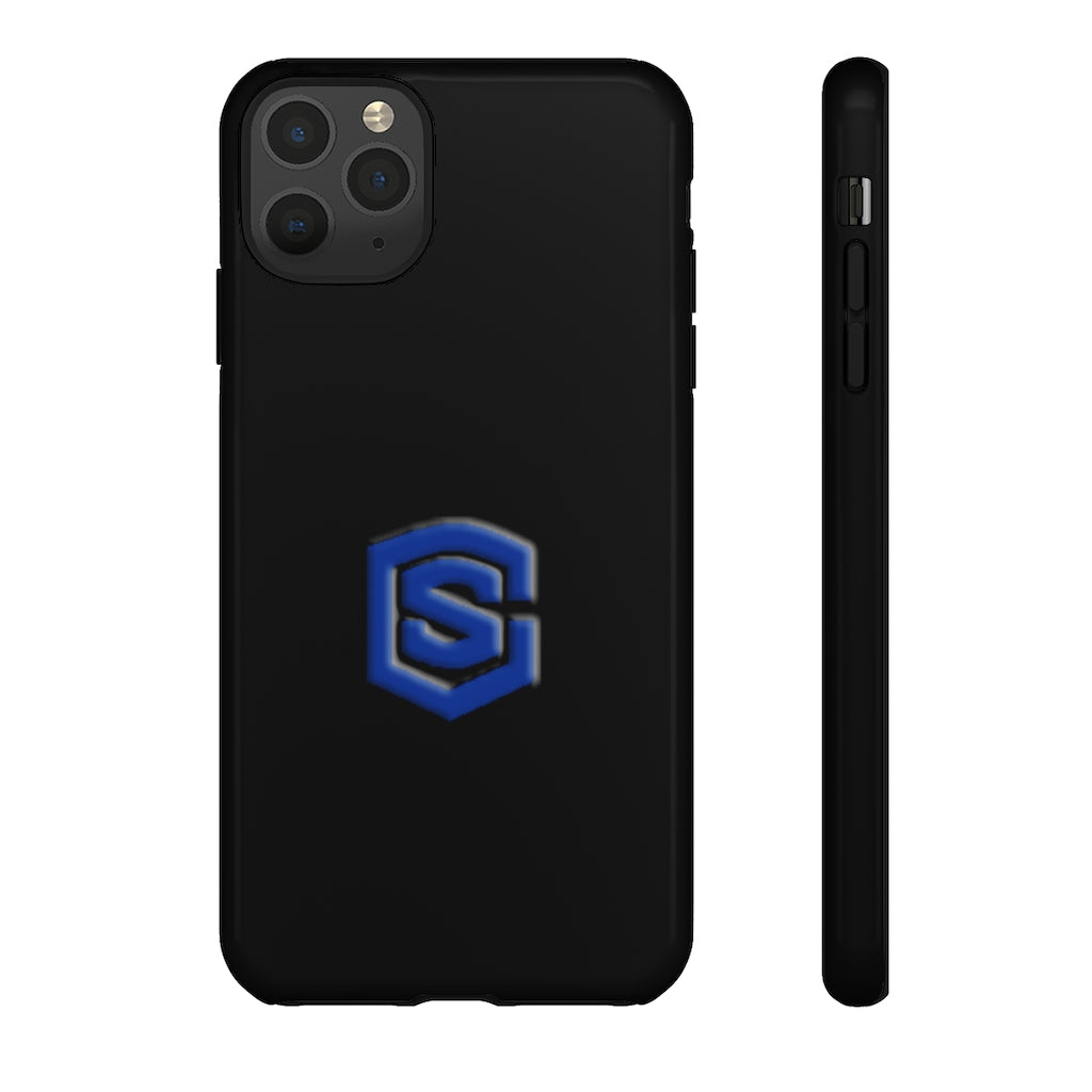 Black Tough Cases Blue Logo