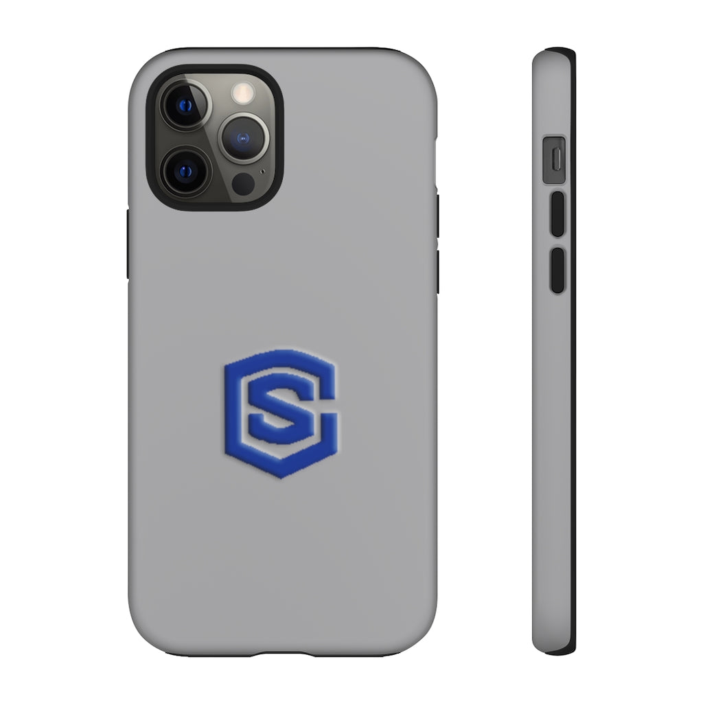Grey Tough Cases Blue Logo