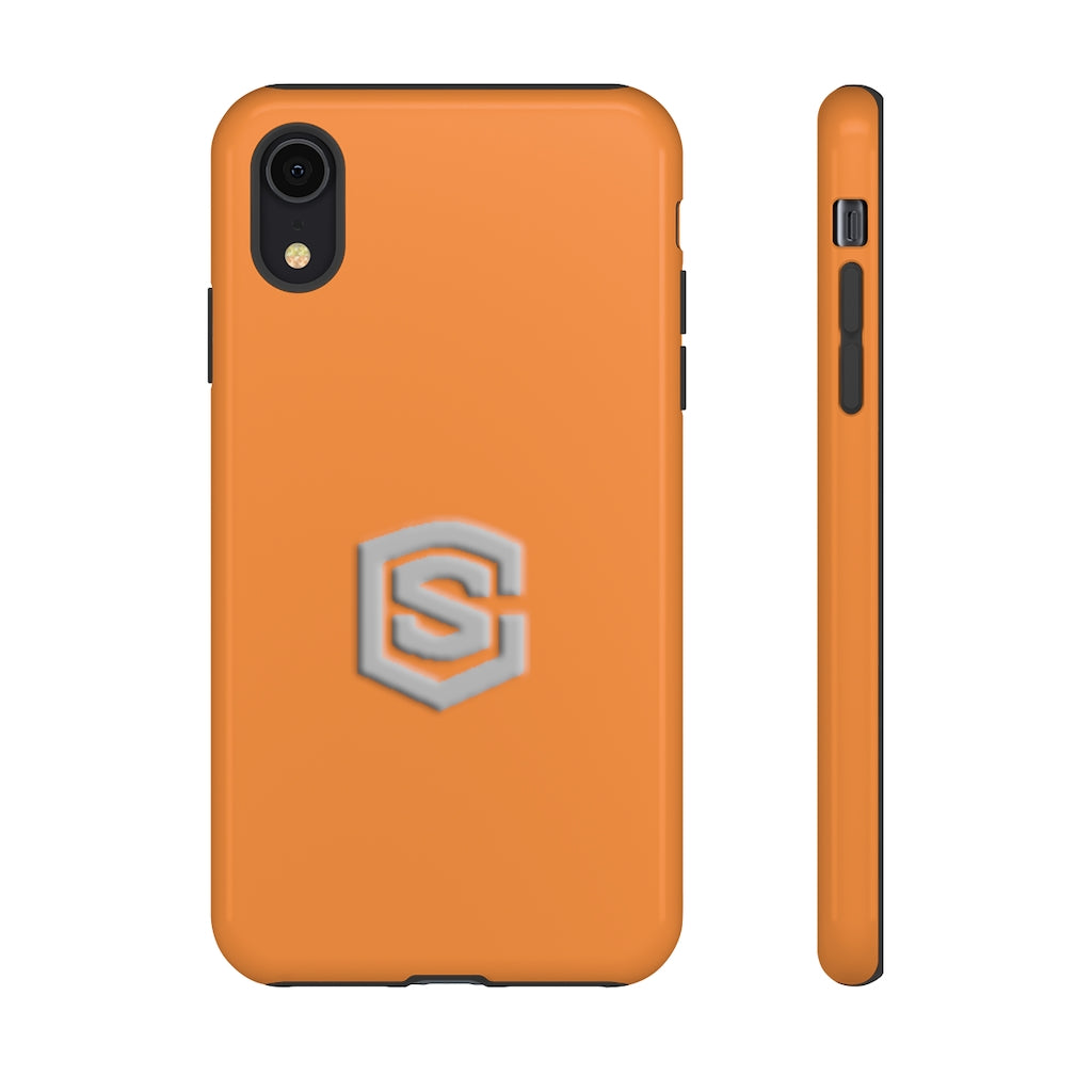 Orange Tough Cases Silver Logo