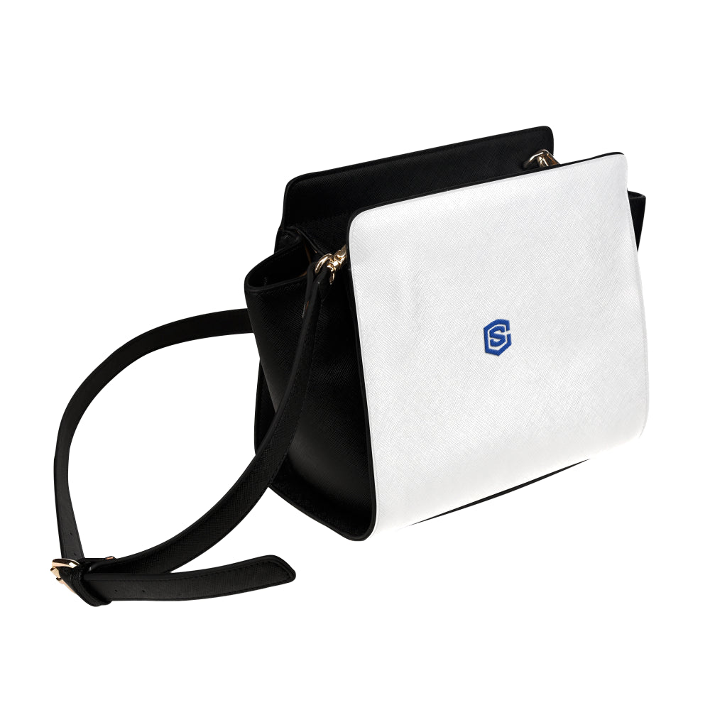 LIGHT GRAY SATCHEL BAG blue logo Satchel Bag (Model 1635)