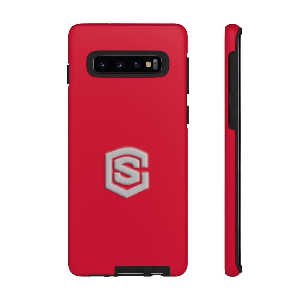 Red Tough Cases Silver Logo