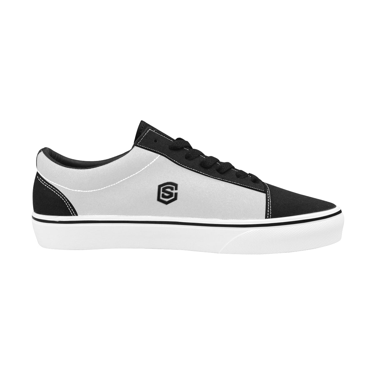 black logo Men's Low Top Skateboarding Shoes (Model E001-2)