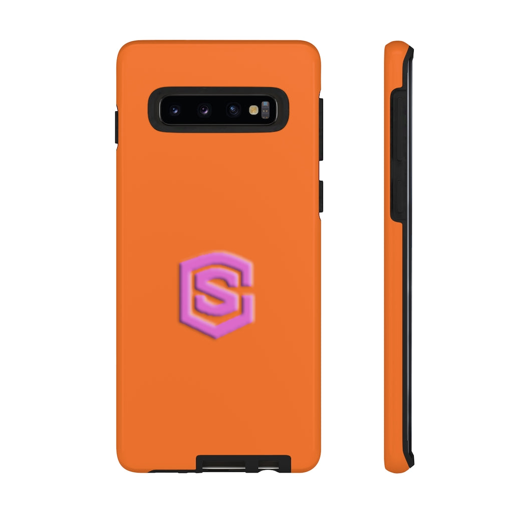Orange Tough Cases Pink Logo