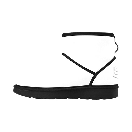 WHITE Low Top Men's Snow Boots WITH WHITE LOGO Low Top Men's Snow Boots (Model 049)