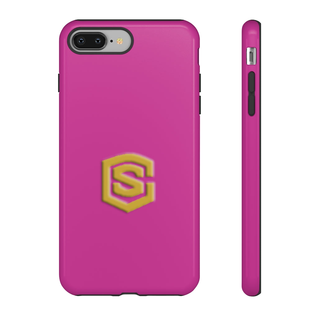 Pink Tough Cases Gold Logo