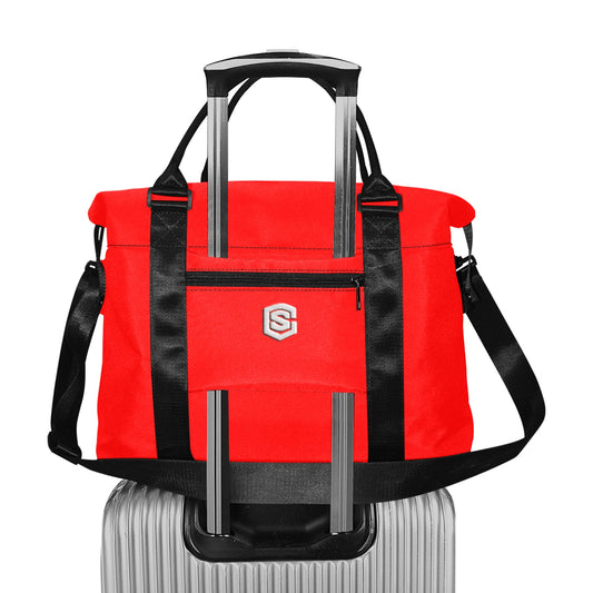 Red Large Capacity Duffle Bag With Silver Logo Large Capacity Duffle Bag(Model1715)