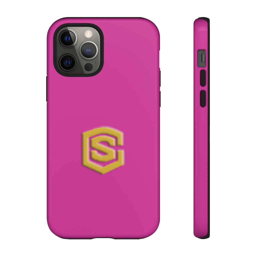 Pink Tough Cases Gold Logo