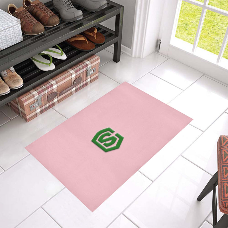 Pink Doormat 24" x 16" (Sponge Material) with Green Logo Doormat 24" x 16" (Sponge Material)