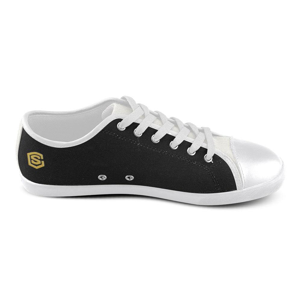 gold logo Women's Canvas Shoes (Model 016)