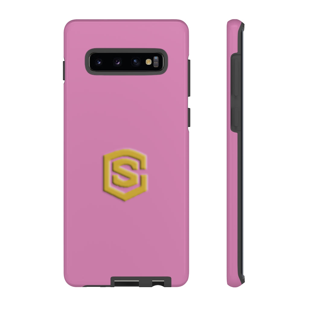 Pink Tough Cases Gold Logo