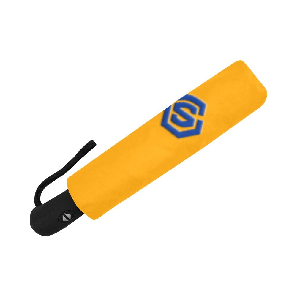 Orange Anti-UV Automatic Umbrella With Blue Logo Anti-UV Automatic Umbrella(Outside Printing)(Model U09)
