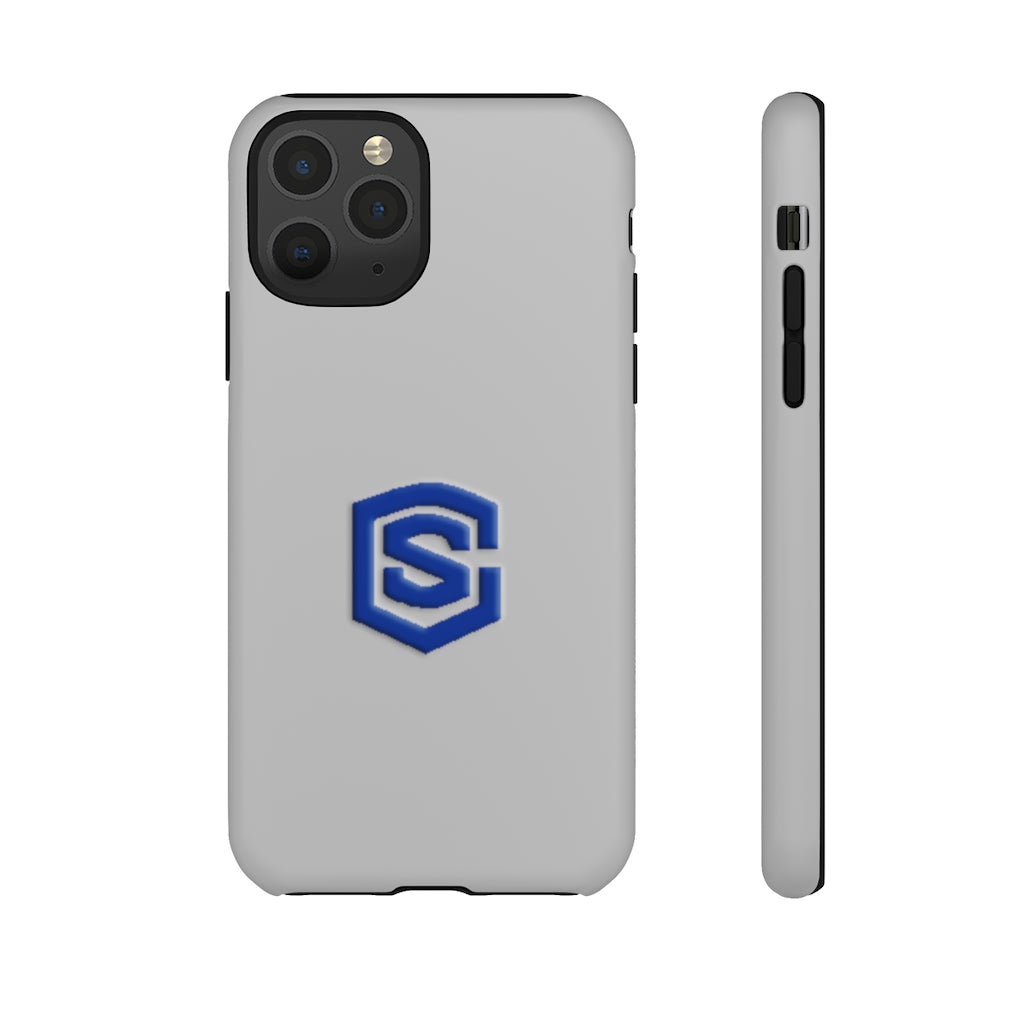 Grey Tough Cases Blue Logo