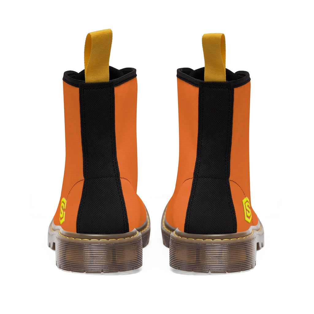 Orange Men's Canvas Boots Yellow Logo