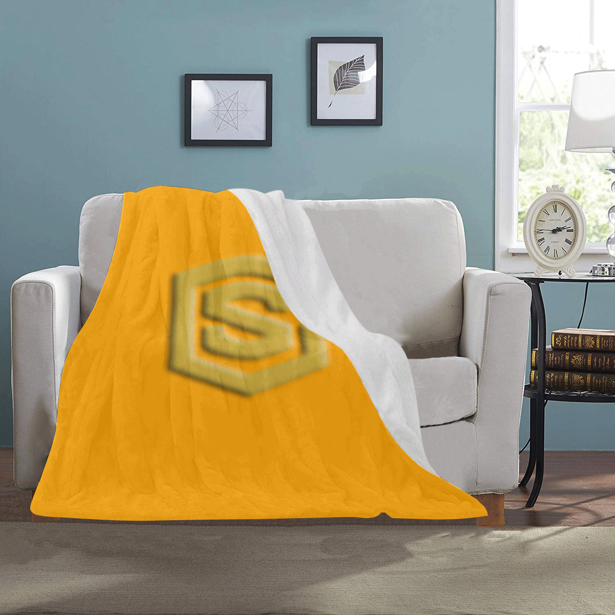 Orange Ultra-Soft Micro Fleece Blanket with Gold Logo Ultra-Soft Micro Fleece Blanket 30"x40"