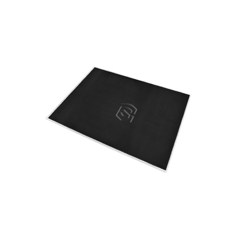 BLACK SMALL AREA RUG WITH BLACK LOGO Area Rug 2.6' x 1.7'