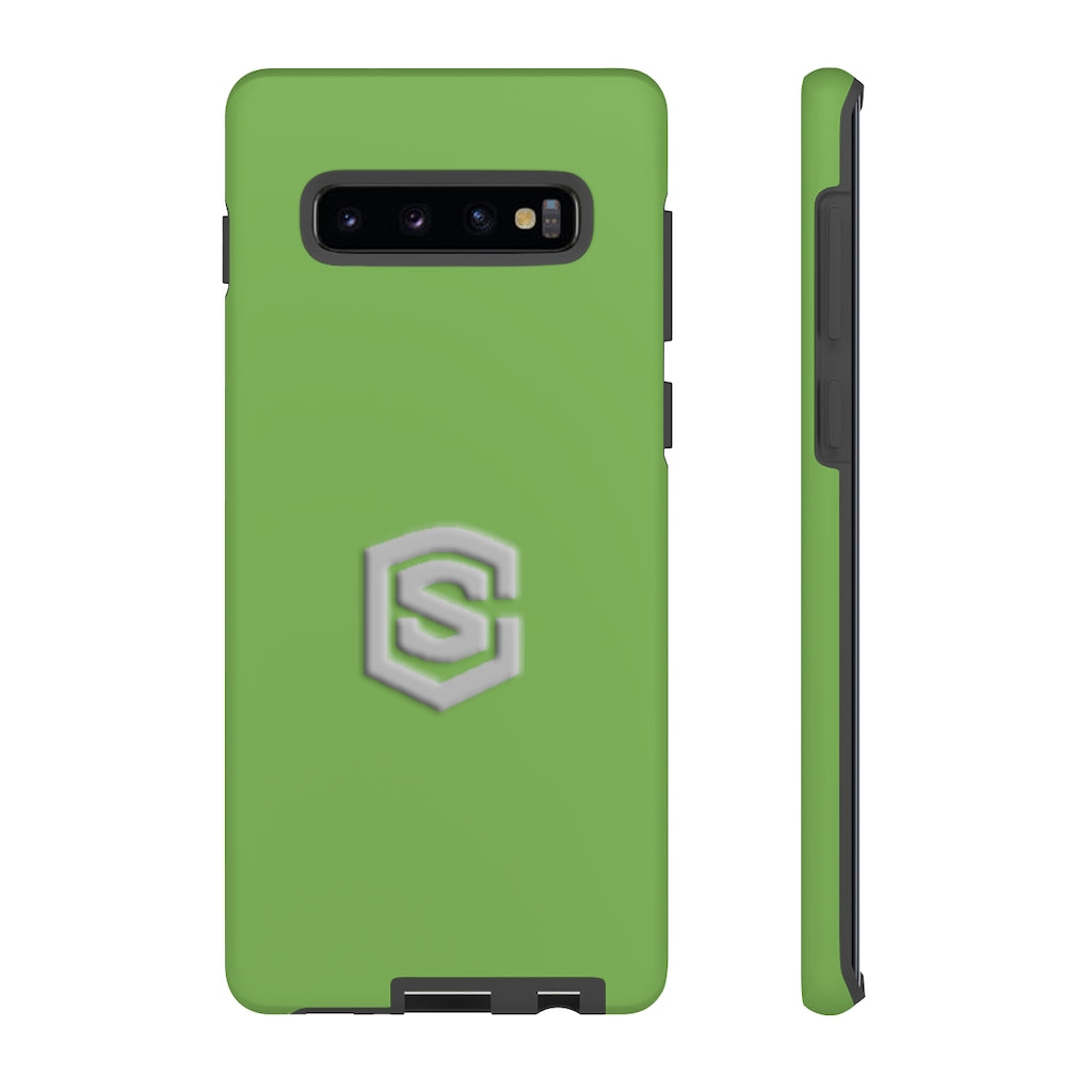 Green Tough Cases Silver Logo