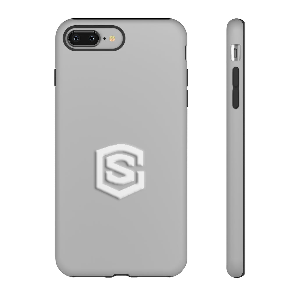 Grey Tough Cases White Logo