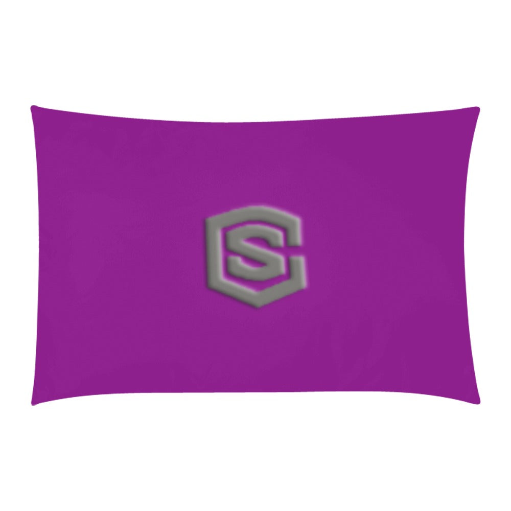 Purple 3-Piece Bedding Set (1 Duvet Cover 86"x70"; 2 Pillowcases 20"x30")(One Side) wtih Gray Logo 3-Piece Bedding Set (1 Duvet Cover 86"x70"; 2 Pillowcases 20"x30")(One Side)