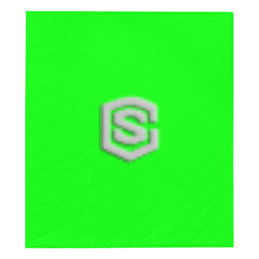 Green Quilt with Silver Logo Custom Quilt  70" x 80"