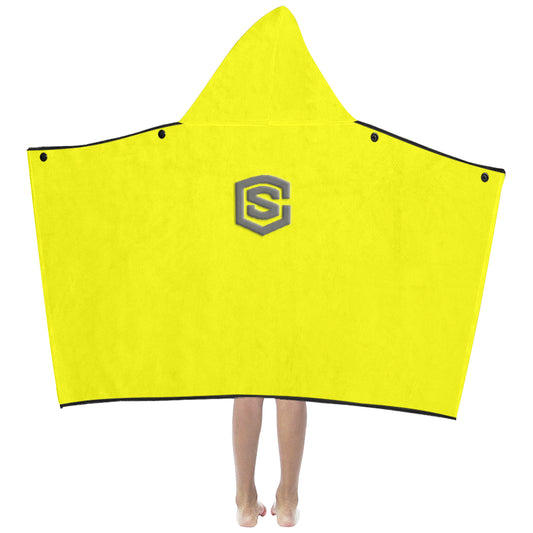 Yellow Kids' Hooded Bath Towels with Silver Logo Kids' Hooded Bath Towels