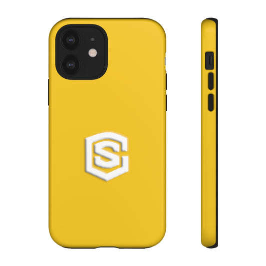 Yellow Tough Cases White Logo