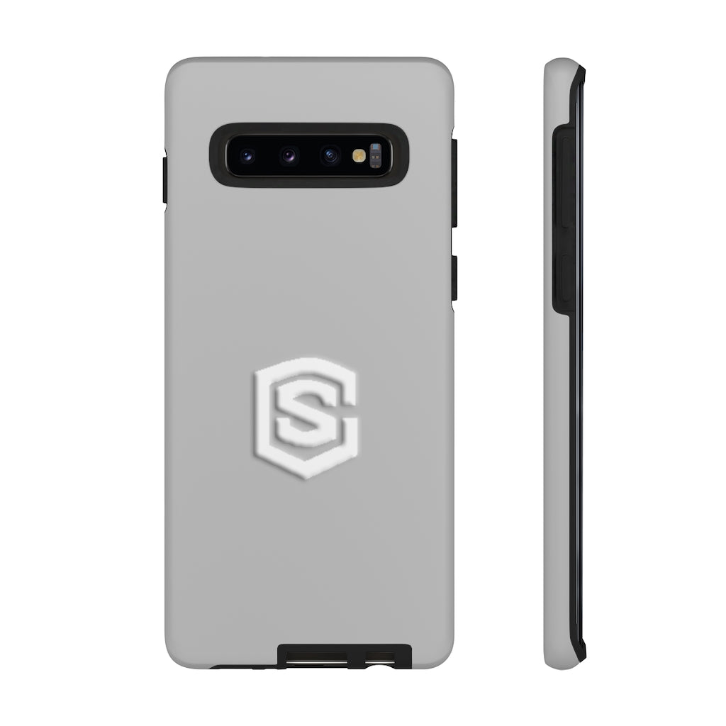 Grey Tough Cases White Logo