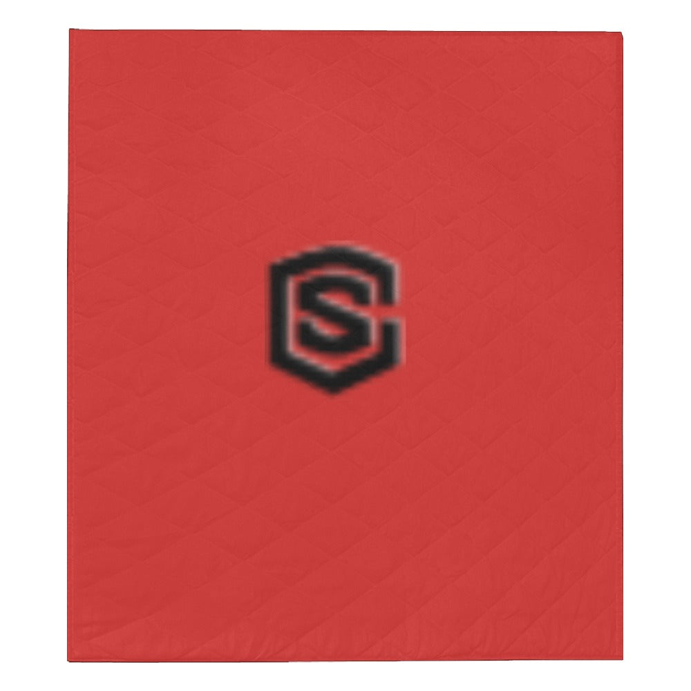 RED CUSTOM QUILT  BLACK LOGO Custom Quilt  70" x 80"