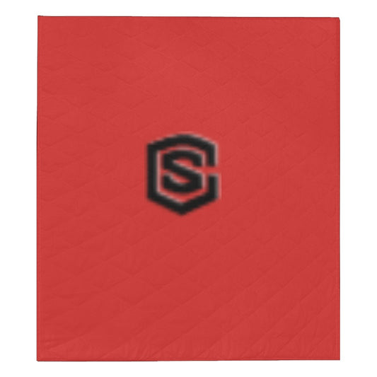 RED CUSTOM QUILT  BLACK LOGO Custom Quilt  70" x 80"