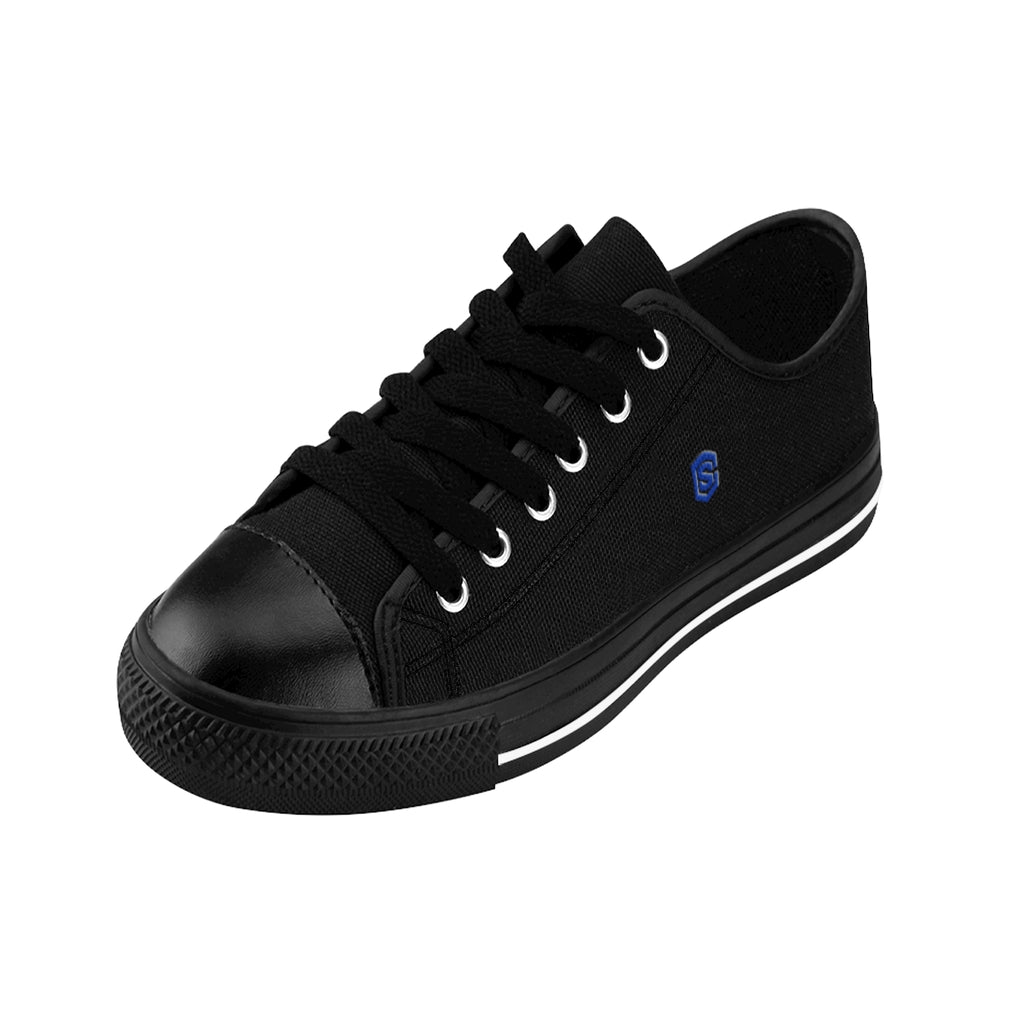 Black Men's Sneakers - blue logo