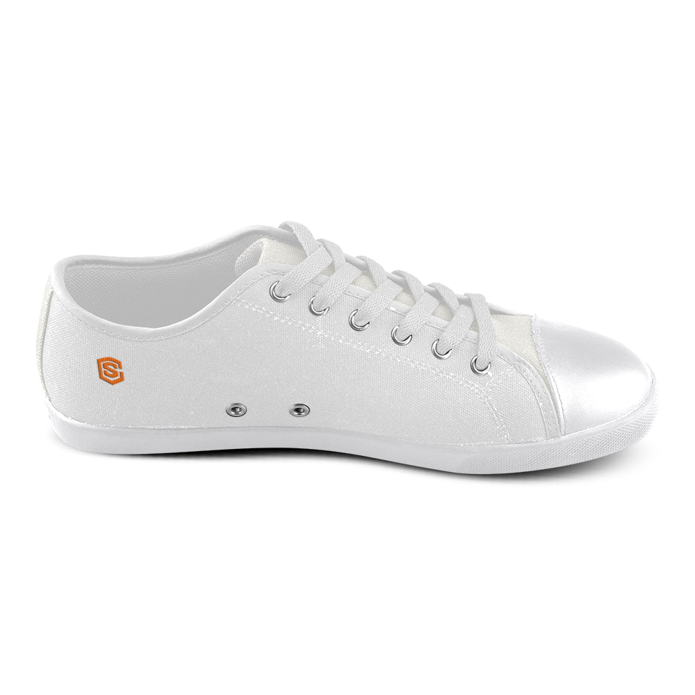 orange Logo Men's Canvas Shoes (Model 016)