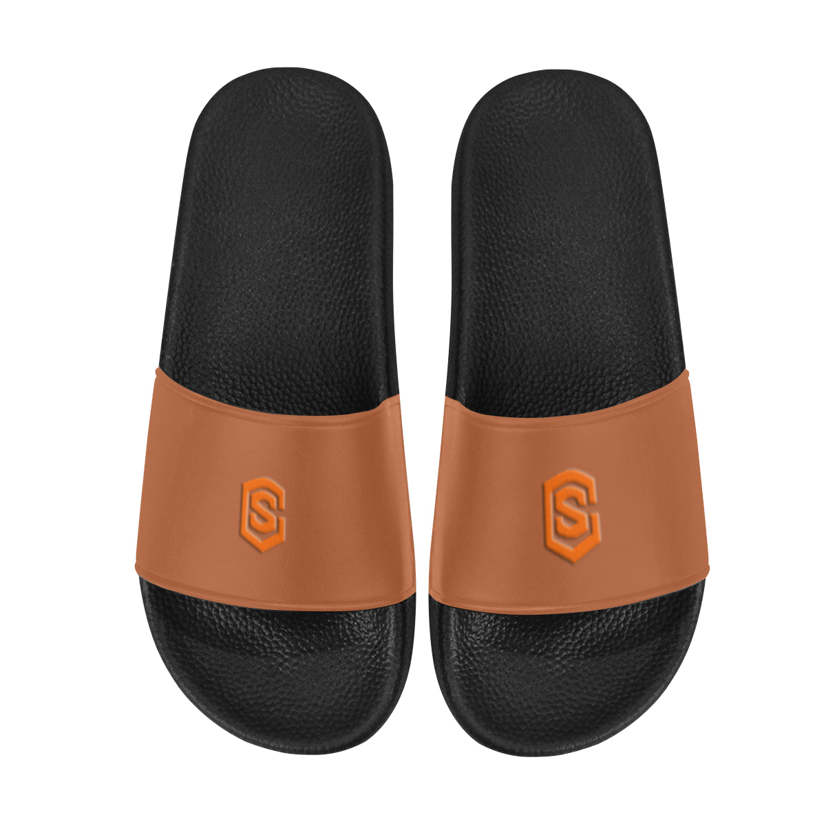 orange logo Men's Slide Sandals (Model 057)