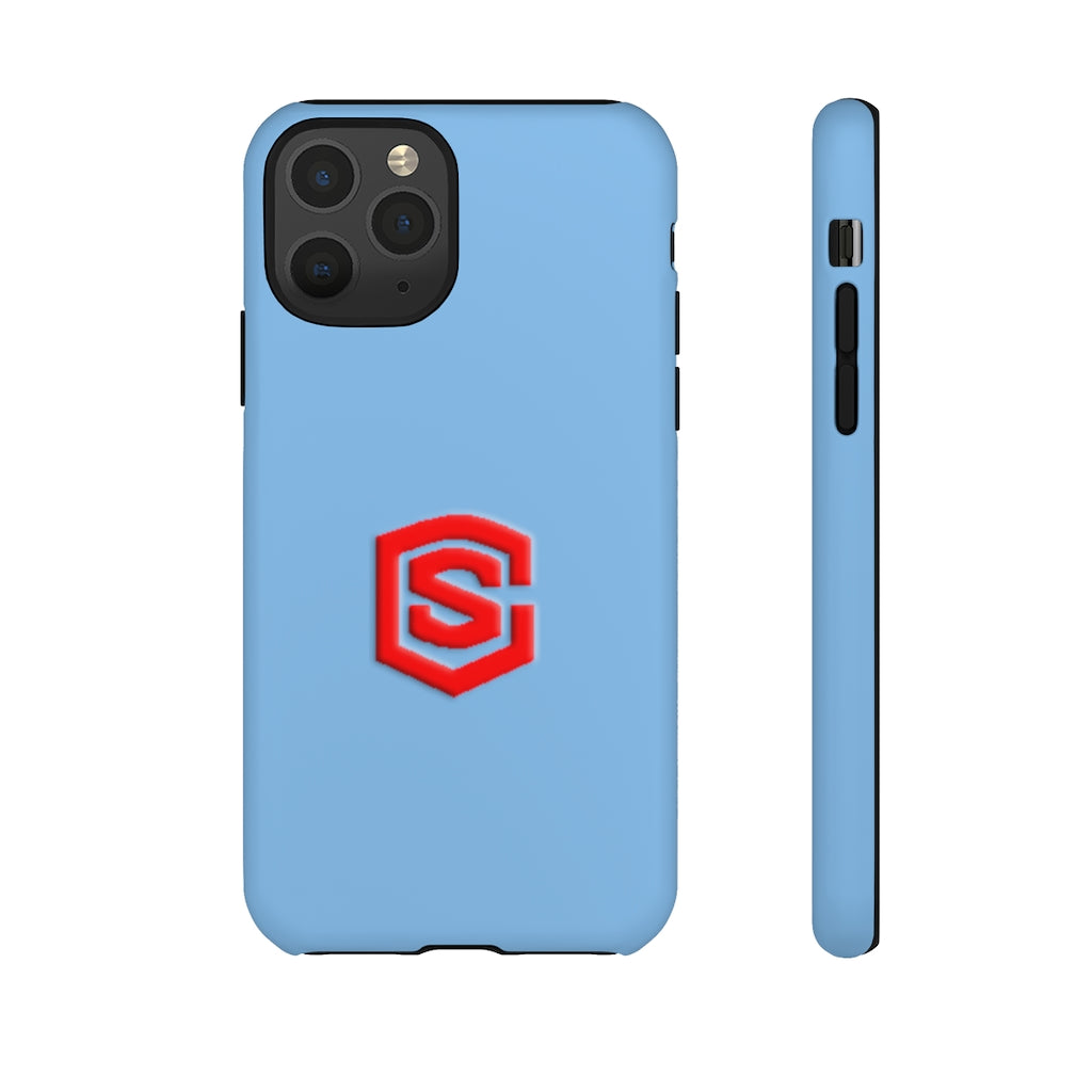 Blue Tough Cases Red Logo