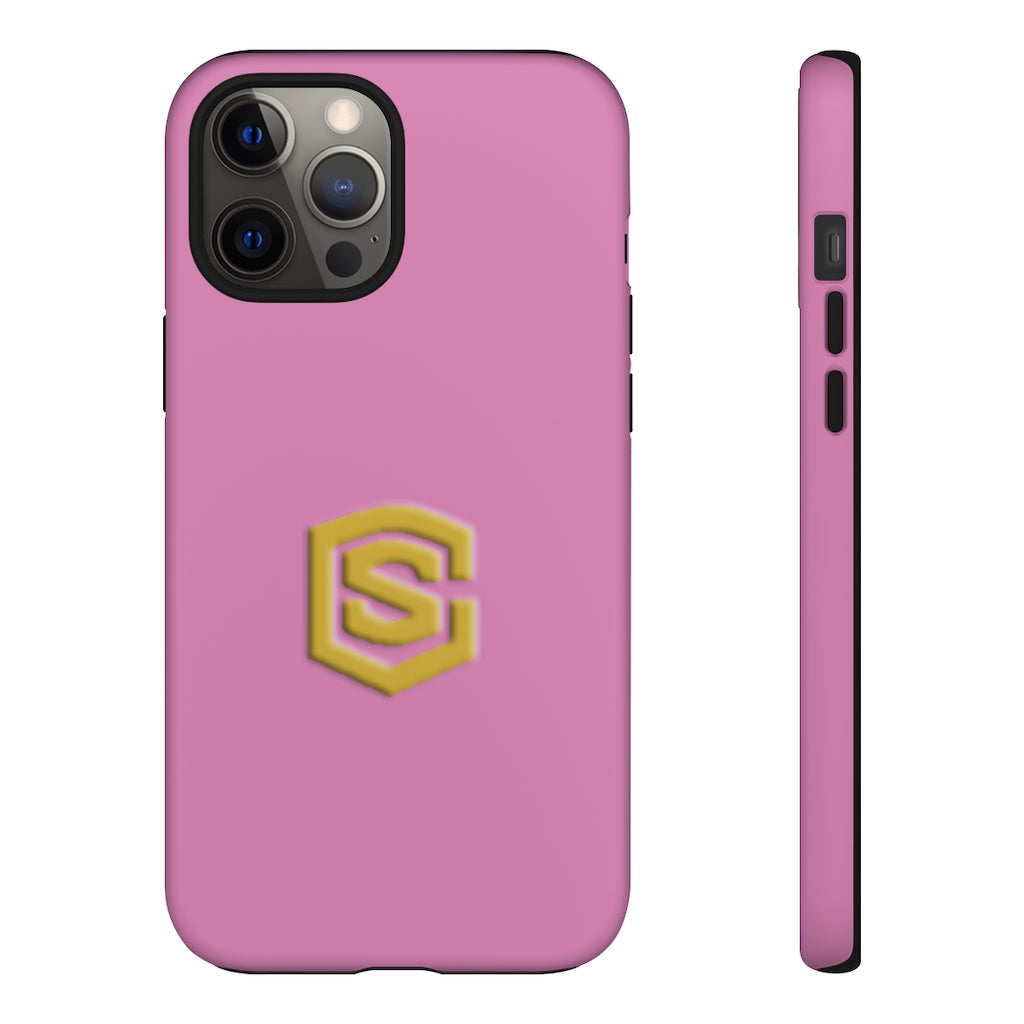 Pink Tough Cases Gold Logo