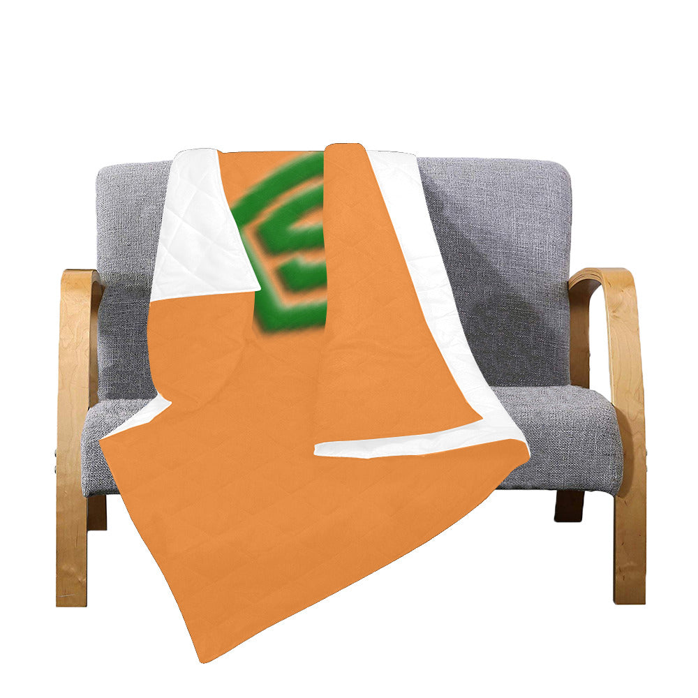 Orange Custom Quilt Yellow Logo Custom Quilt 50" x 60"