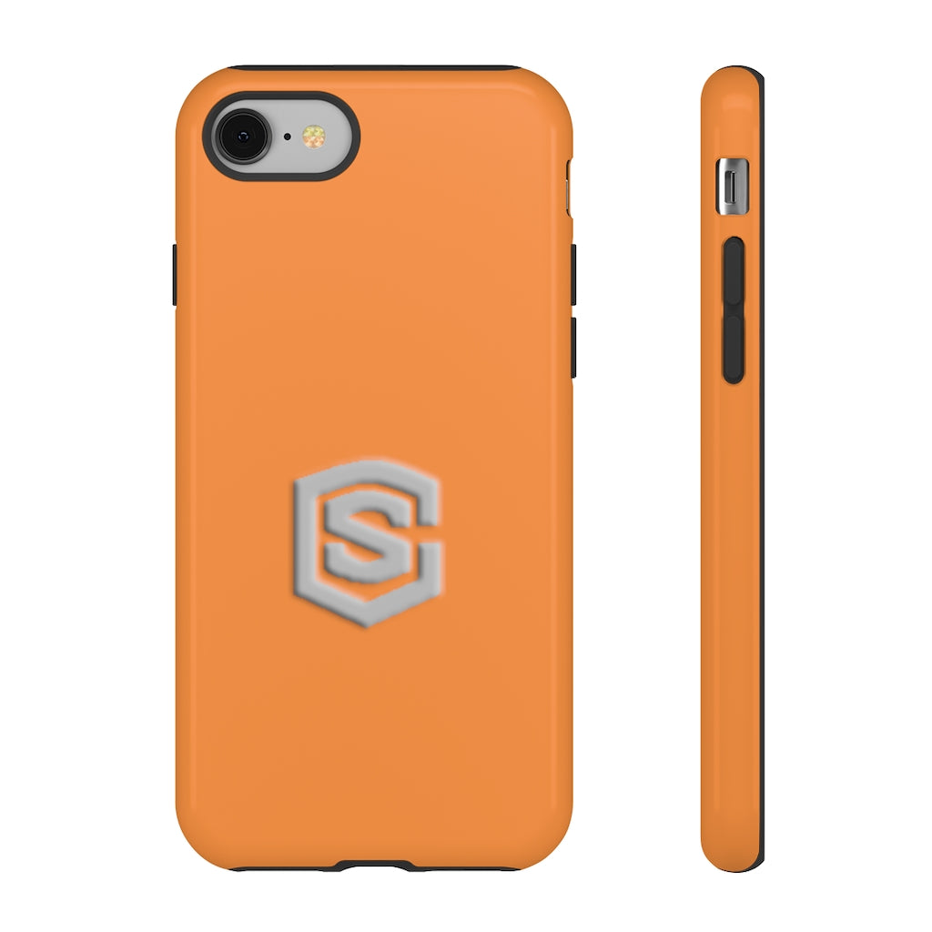 Orange Tough Cases Silver Logo