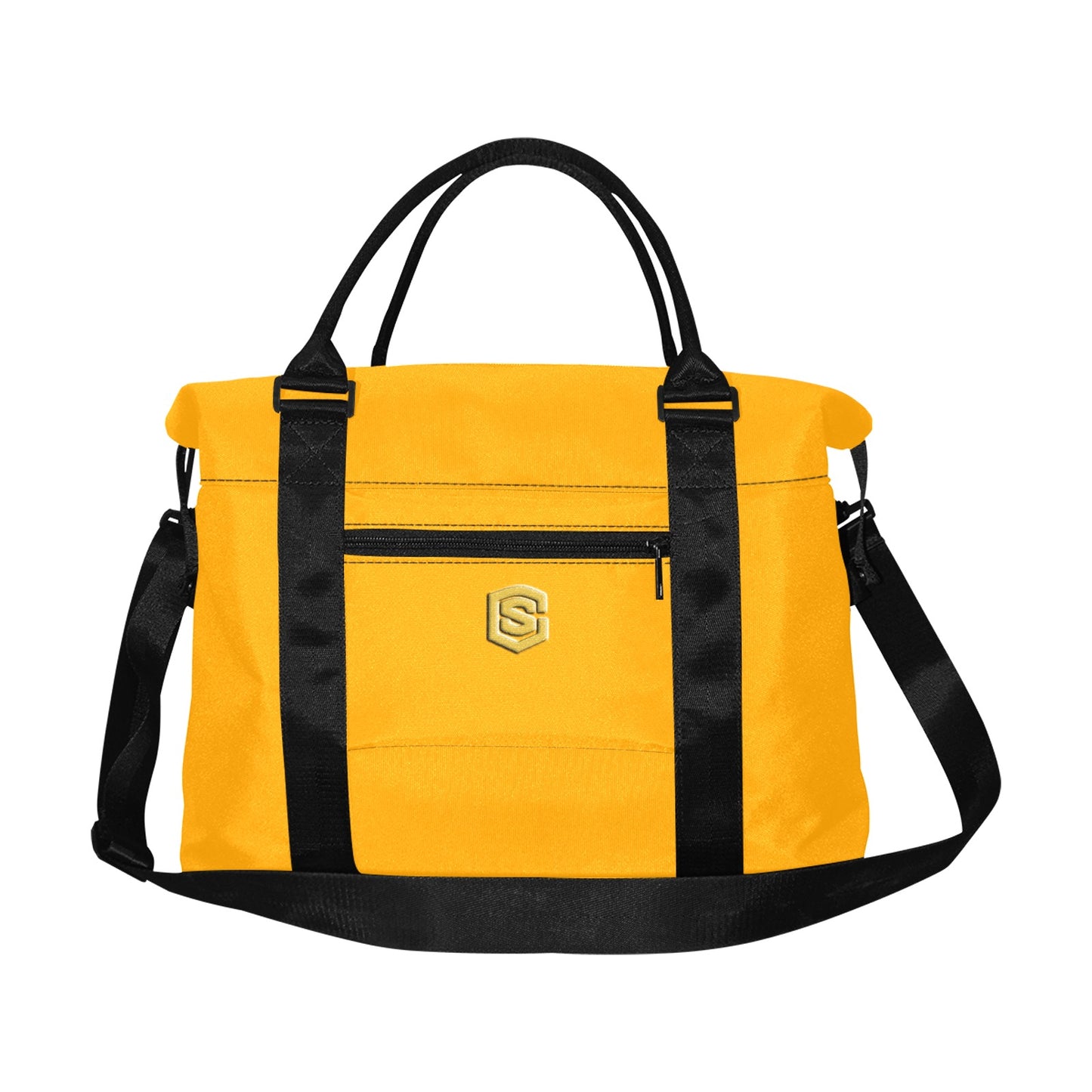 Orange Large Capacity Duffle Bag With Gold Logo Large Capacity Duffle Bag(Model1715)