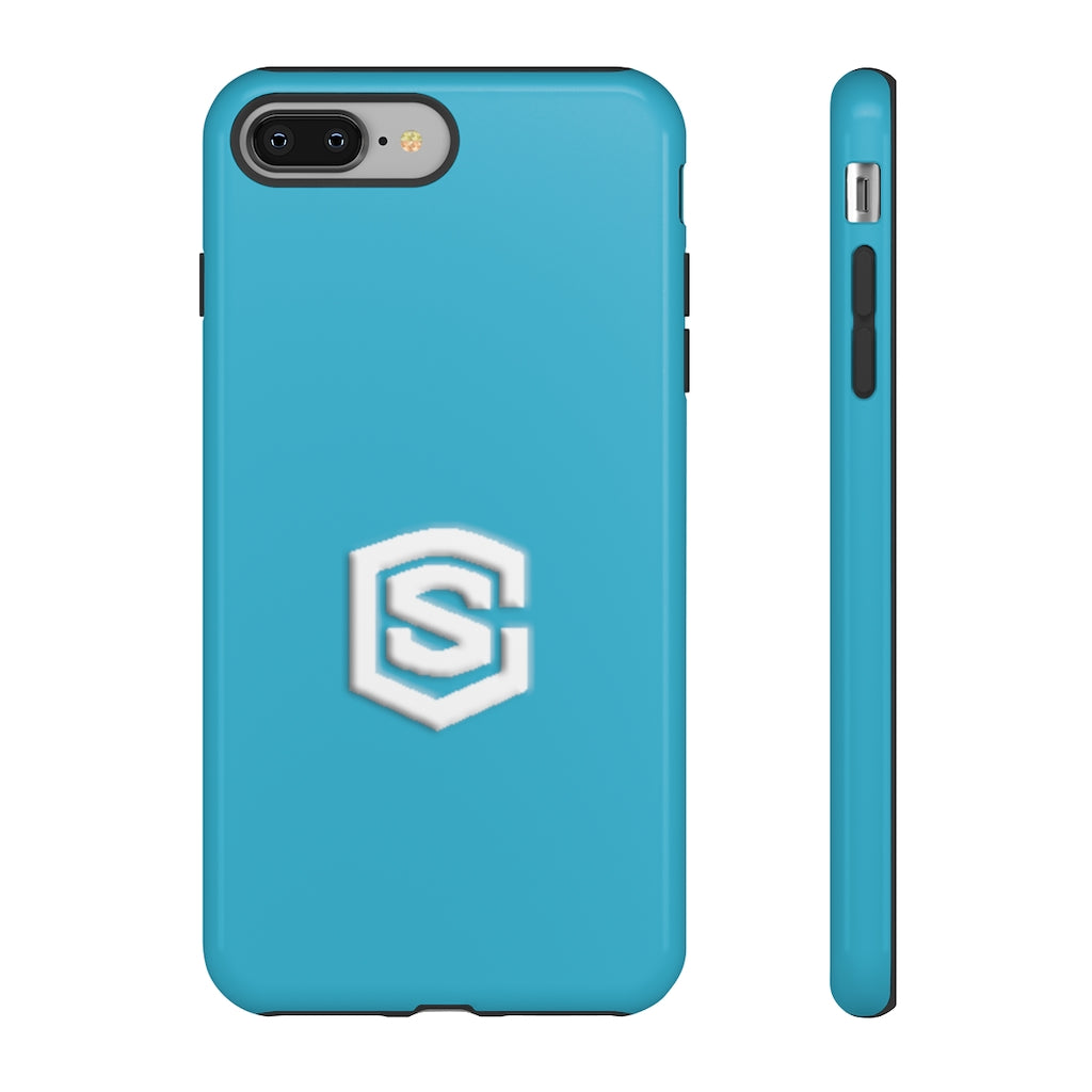 Blue Tough Cases White Logo