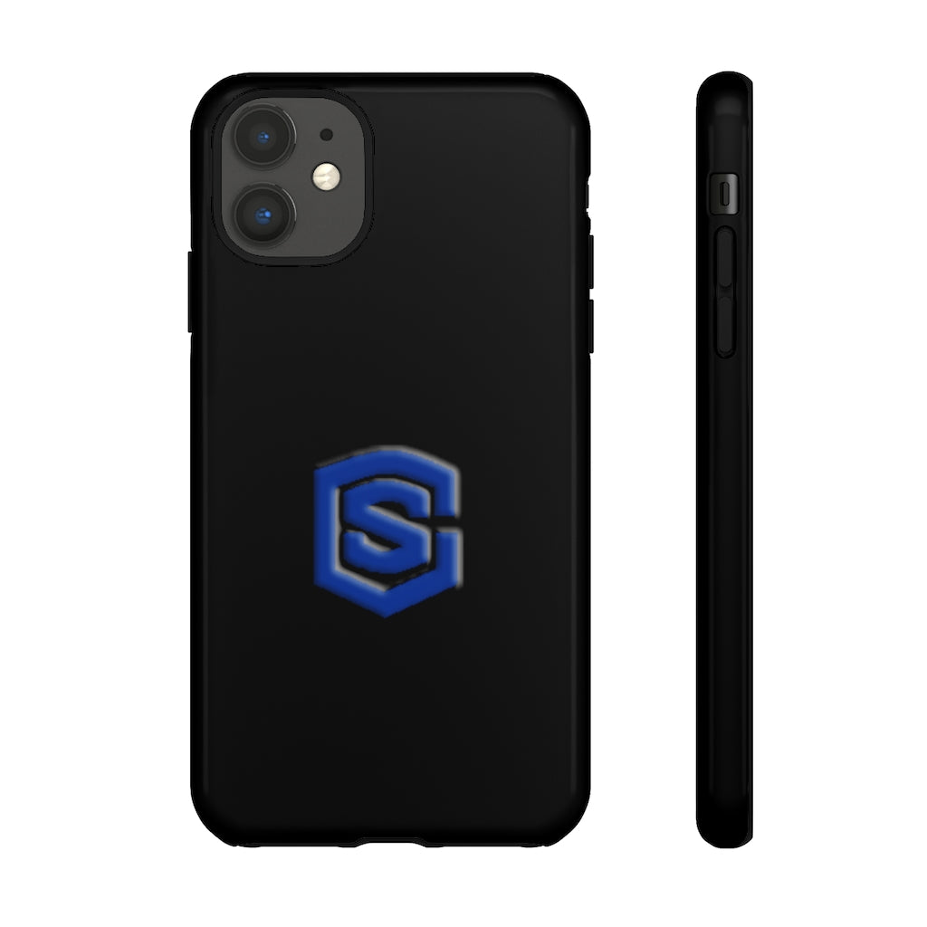 Black Tough Cases Blue Logo