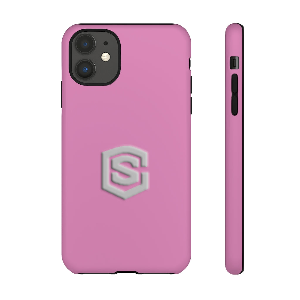 Pink Tough Cases Silver Logo