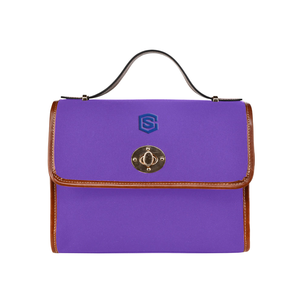 BLUE WATERPROOF CANVAS BAG blue logo Waterproof Canvas Bag/All Over Print (Model 1641)