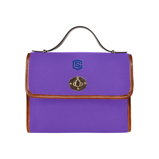 BLUE WATERPROOF CANVAS BAG blue logo Waterproof Canvas Bag/All Over Print (Model 1641)