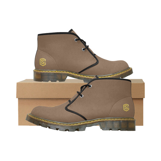 gold logo Women's Nubuck Chukka Boots (Model 2402)