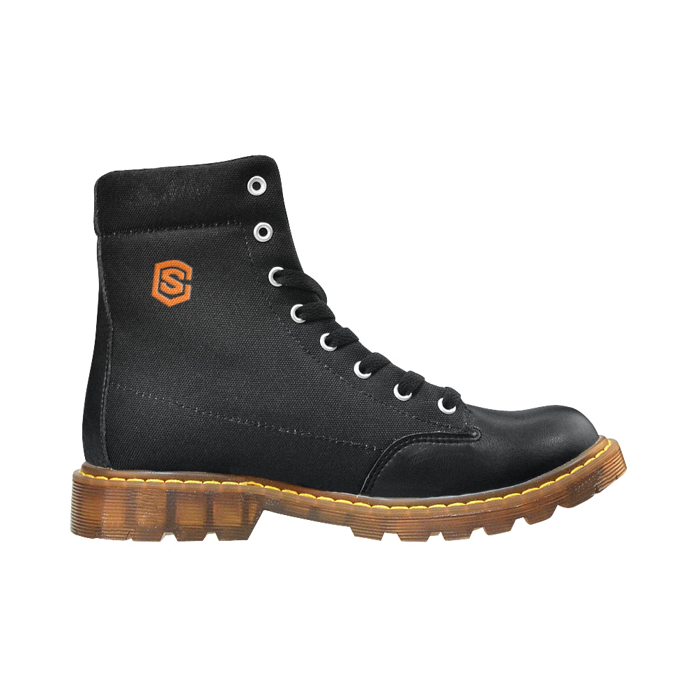 orange logo Apache Round Toe Men's Winter Boots (Model 1402)