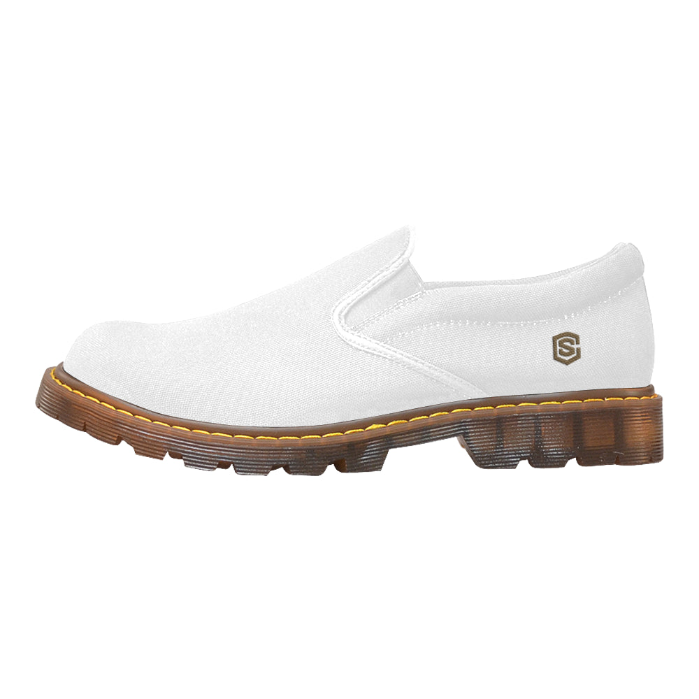 brown logo Martin Women's Slip-On Loafer (Model 12031)