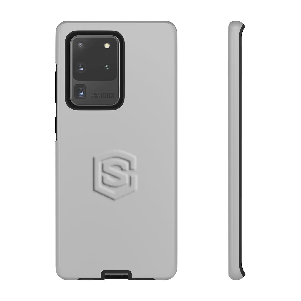 Grey Tough Cases Silver Logo