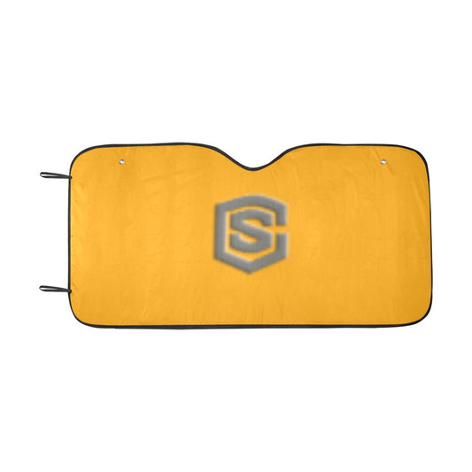ORANGE AUTO SUN SHADE WITH GRAY LOGO Auto Sun Shade 55" x 29.53"