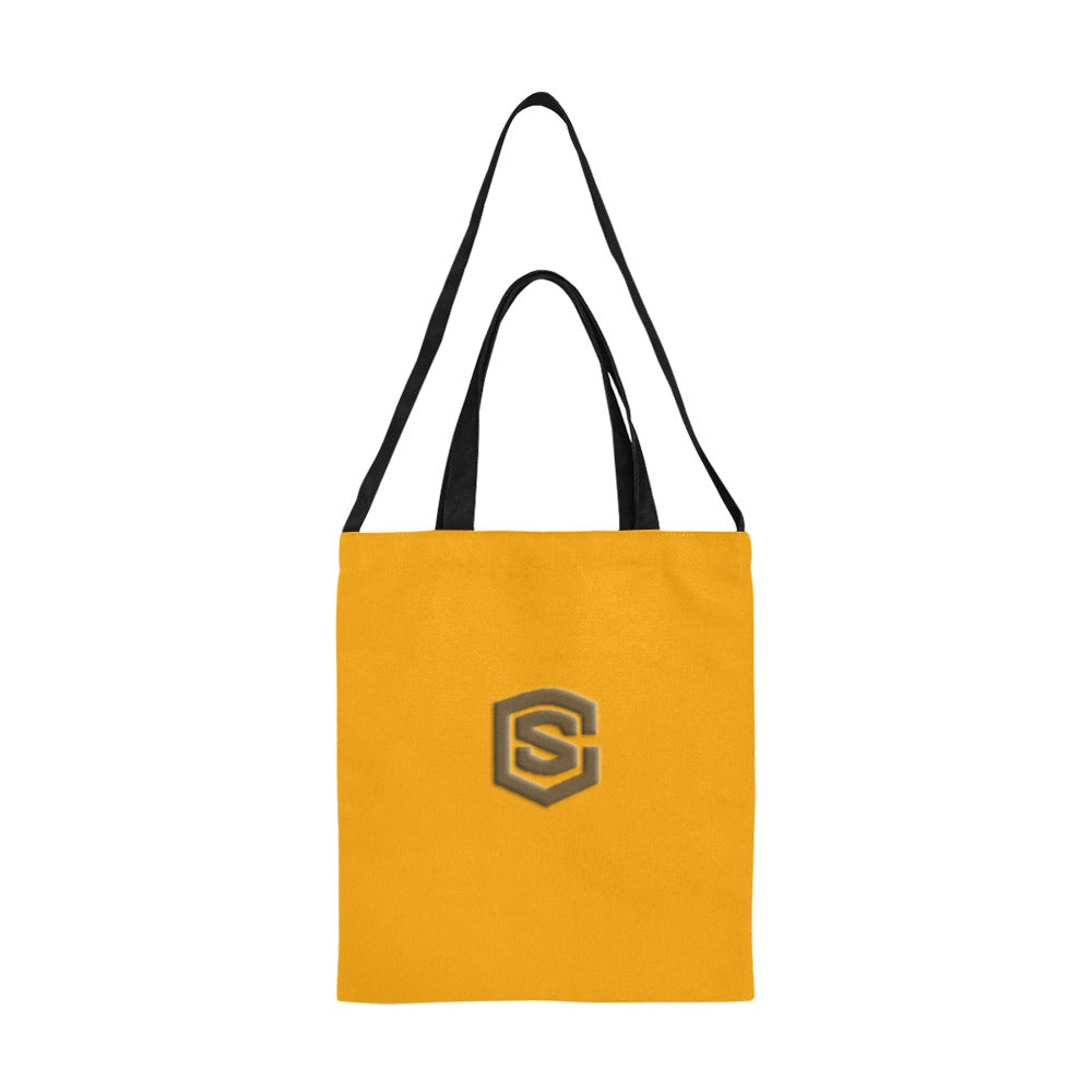 Orange All Over Print Canvas Tote Bag With Brown Logo All Over Print Canvas Tote Bag(Model1698)(Medium)
