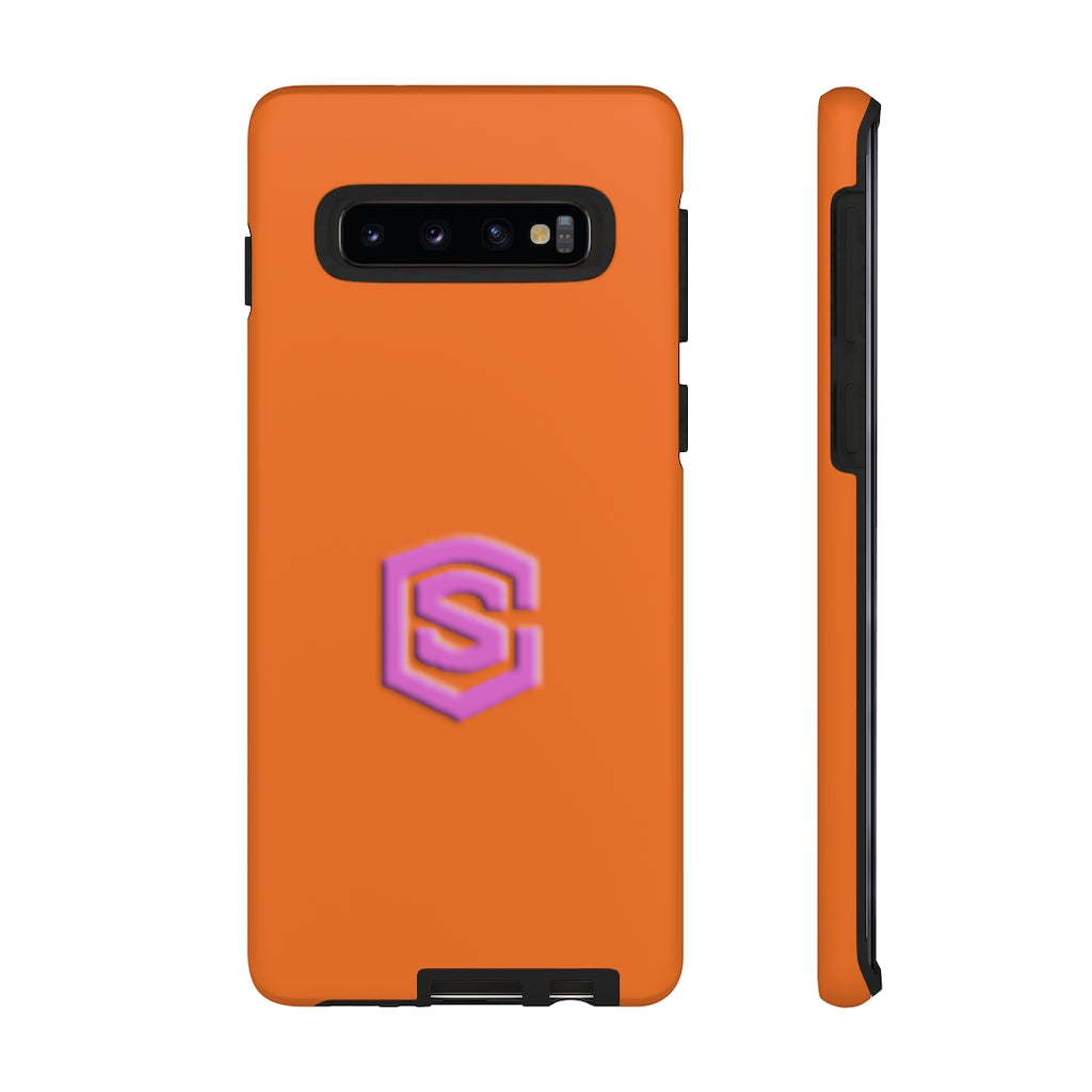 Orange Tough Cases Pink Logo